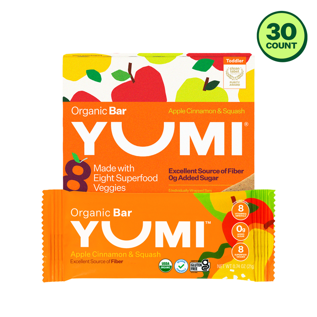 YUMI Organic Bar - Apple Cinnamon &amp; Squash - 30 Count