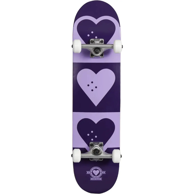 The Heart Supply Quadron Logo Complete Skateboard - Purple 7.5"