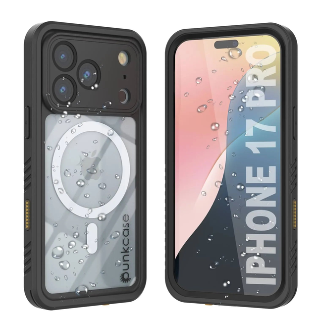 iPhone 17 Pro Waterproof Case, Punkcase [Extreme Mag Series] Armor Cover W/ Built In Screen Protector [Black]