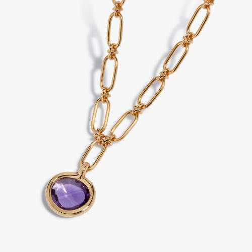 18ct Yellow Gold, 14ct Yellow Gold, Amethyst Sweetie Amethyst & Knuckle Necklace