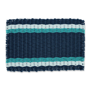 Navy, Seafoam, Teal Tailored Stripes Lobster Rope Doormat™, Wicked Good Doormats