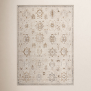 Elverta Oriental Machine Washable Beige Area Rug