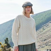Women's Traditional Crew Neck Aran Sweater