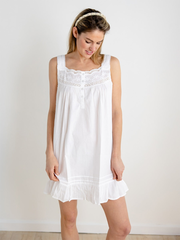 Jennifer White Cotton Nightgown