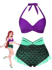 [Pre-Sale] Green 1970s Halter Mermaid Scales Swimsuit