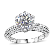 Moissanite 5.60 ctw Crown Ring in 10K White Gold (Size 10.0)