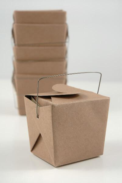 Tiny Kraft Paper 2.5" Take Out Boxes (Pack of 12)
