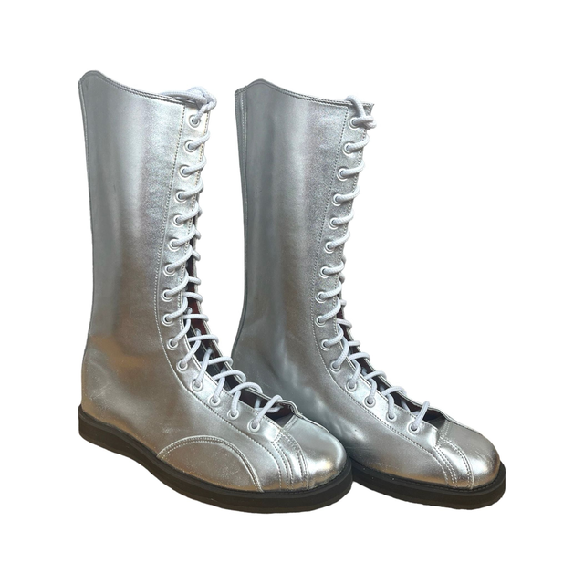 Silver Wrestling Boots