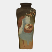 Owens Matte Utopian 1902 Vintage Art Pottery Pastel Cherry Ceramic Vase 112