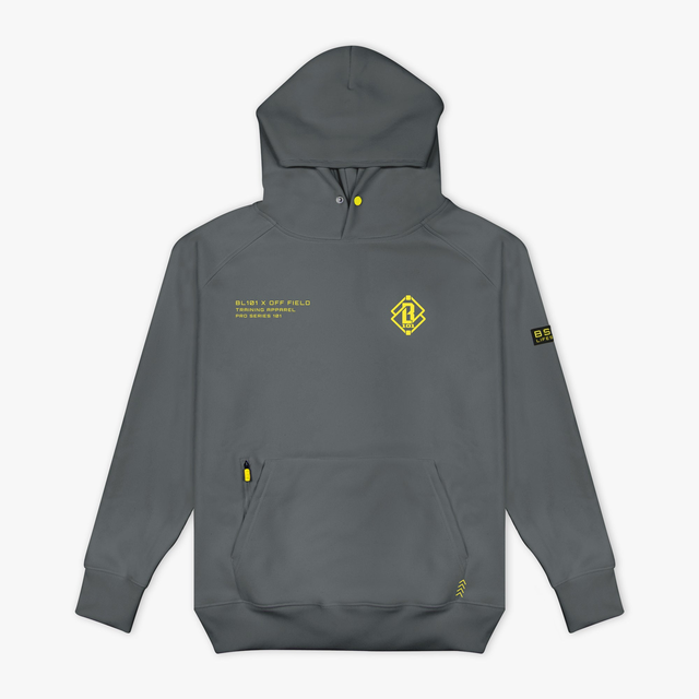 Off-Field Waffle Performance Youth Hoodie - Gray/Yellow