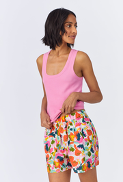 Lucia Knit Tank Woven Cotton Poplin Boxer PJ Set