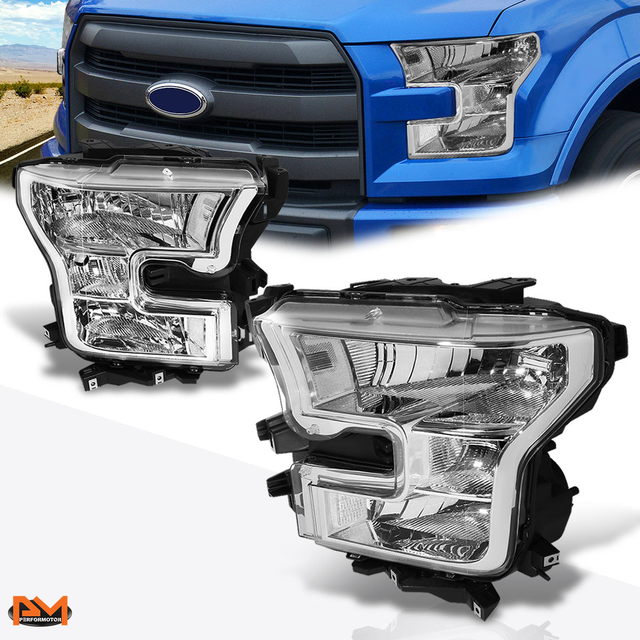 Chrome Housing OE Style Headlights <br> 15-17 Ford F-150
