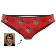 Couple Women's Custom Face Heart Panties
