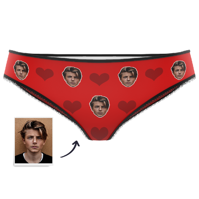 Couple Women's Custom Face Heart Panties