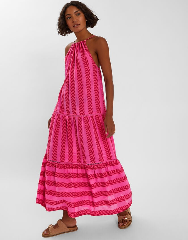 Sleeveless Jacquard Maxi Dress Multi