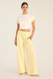 Coast Pant - Buttercream Cotton Jersey