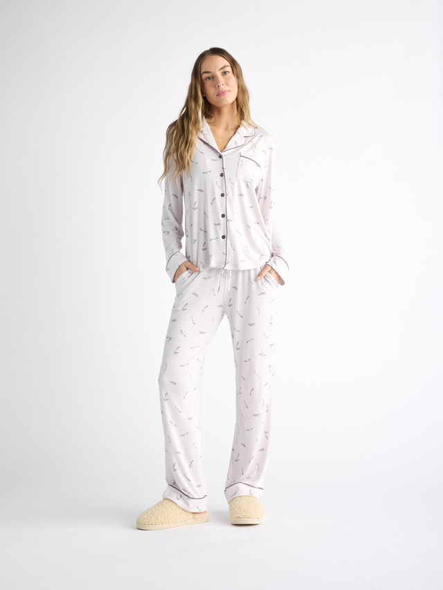 Women's Bamboo Stretch-Knit Long Sleeve Pajama Set