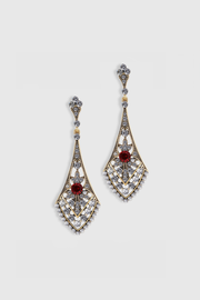 Art Deco Crystal Rhinestone Hollow Earrings