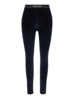 Blue Leggins with Logo on the Waist in Tech Fabric Woman