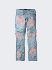 Easter Pink Denim Jeans Sky And Rose
