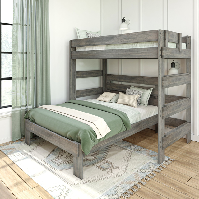 Modern Farmhouse Twin Over Full L-Shaped Bunk Bed
