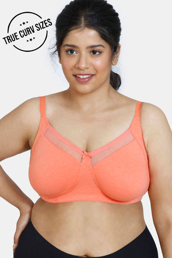Zivame True Curv Double Layered Non Wired Full Coverage Super Support Bra - Fresh Salmon