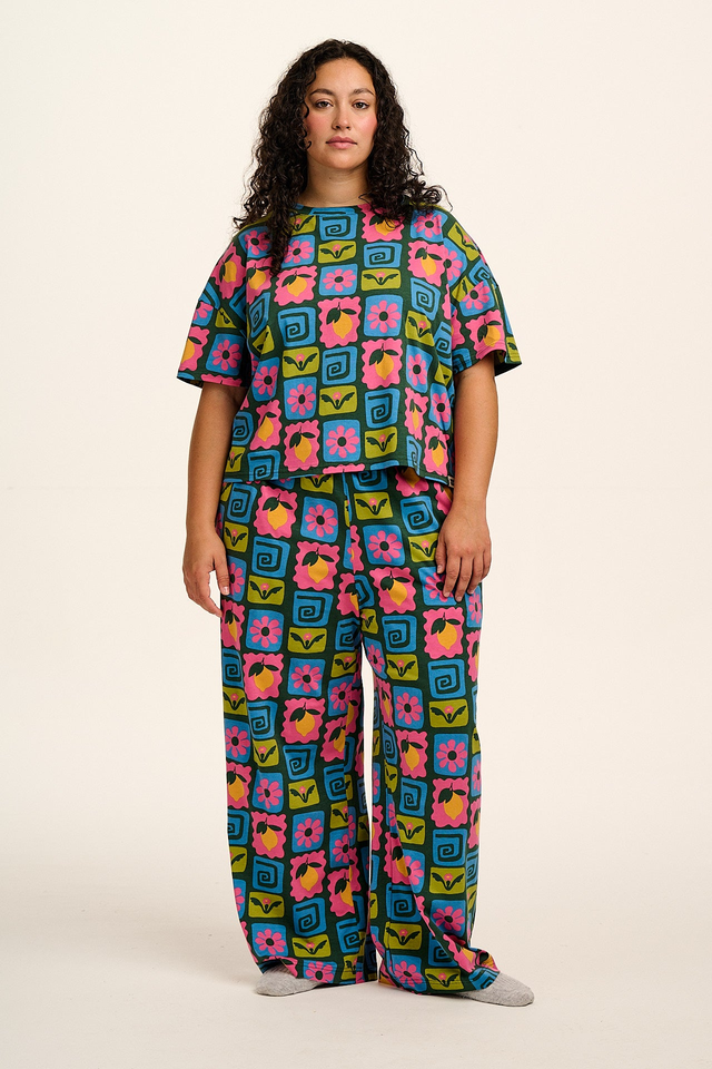 Sabrina - Soft Cotton Pyjamas in Fruity Patchwork