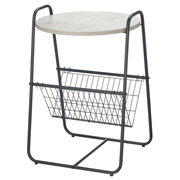 Round Side Table with Storage