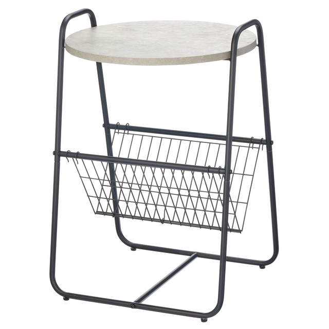 Round Side Table with Storage