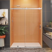 Soft-Closing Single Sliding Frameless Glass Shower Door - SS13