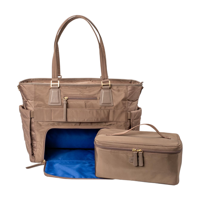 MinkeeBlue Puffer Ella Tote with Lunch and Shoe Bag