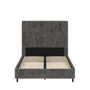 Maverick Velvet Upholstered Platform Bed with Tufted Headboard