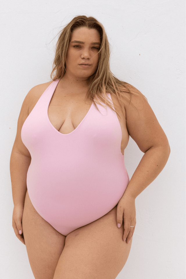 The Crossback One Piece - Peony Pink
