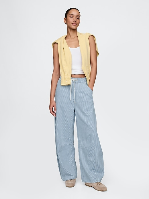 UltraSoft Railroad Striped Easy Horseshoe Jeans