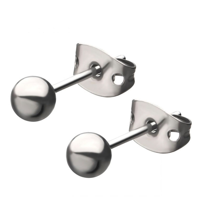 Ball Top Titanium Earrings