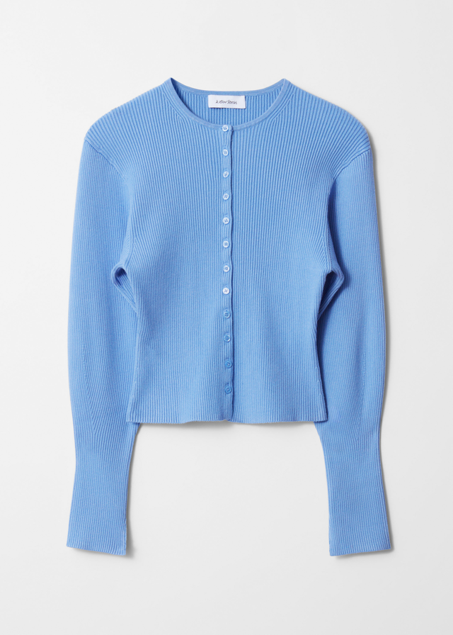 Fitted Rib-Knit Cardigan