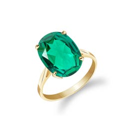 Emerald Lucia Signature Ring in 9ct Gold