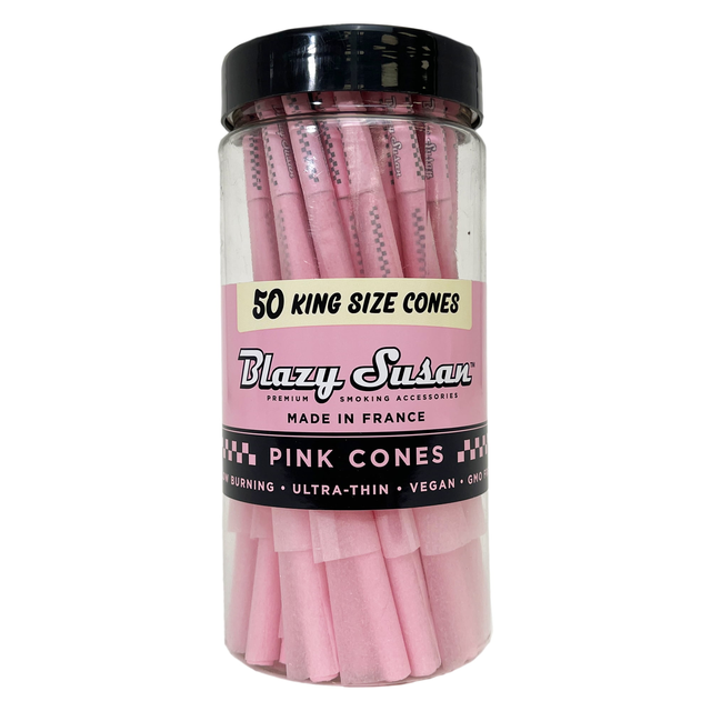 Pink Pre Rolled Cones | King Sized | 50 Count | Blazy Susan