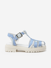 Girls Poplin Sandals in Blue