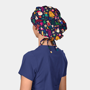 Tossed Tidings - Poppy Bouffant Scrub Caps