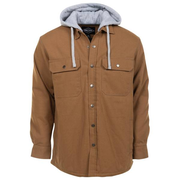 Men's Polar Fleece Lined Hooded Canvas Shirt Jacket