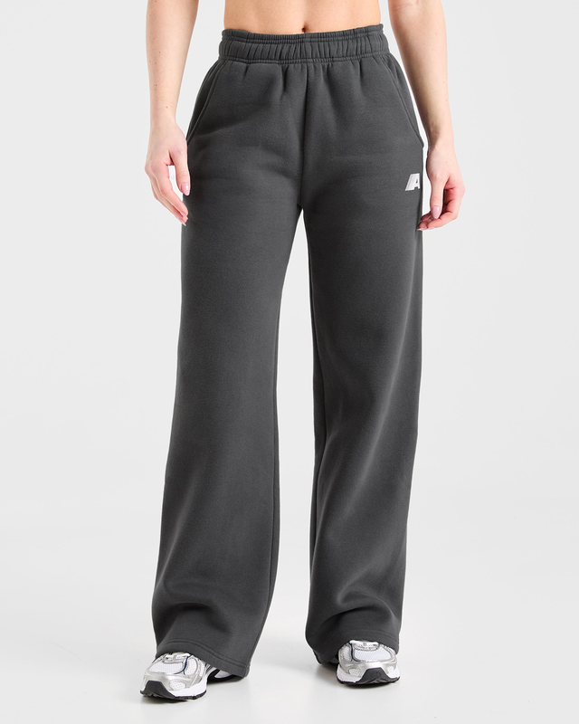 Retro Athletics Oversized Straight Leg Joggers - Charcoal