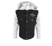 Big Kid's Denim and Fleece Hooded Jacket