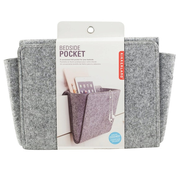Kikkerland Bedside Pocket in Grey Felt