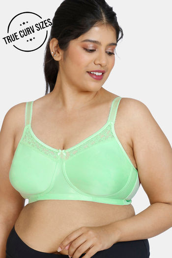 Zivame True Curv Double Layered Non Wired Full Coverage Minimiser Bra - Green Ash