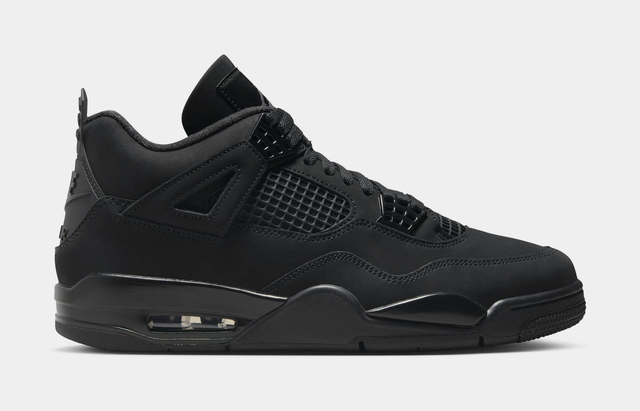 Air Jordan 4 Retro Black Cat Mens Lifestyle Shoes (Black/Black/Light Graphite)