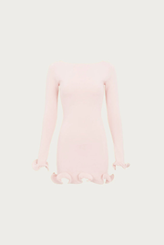 Ruffle Hem Mini Dress (Pale Pink)