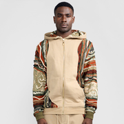 COOGI Sweater Pieced Fleece Zip Hoody - Khaki