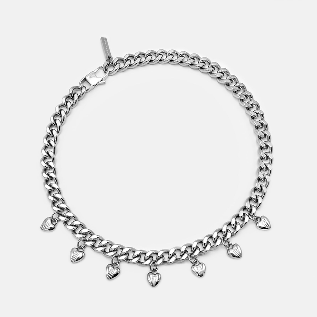 HEART CHARM CUBAN CHAIN