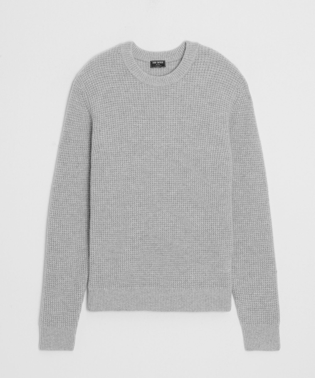 Waffle Cashmere Crewneck Sweater
